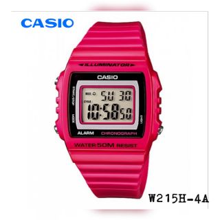 นาฬิกาข้อมือผู้หญิง Casio Standard  รุ่น W215H (4A - สีชมพู) 👉🏼ของแท้ 💯%👈