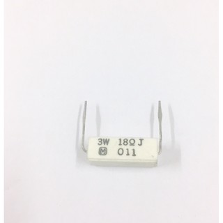 5ชิ้น 18ohm 3W 5% Resistor ตัวต้านทาน กระเบื้อง 18โอห์ม 3วัตต์ ค่าความผิดพลาด+-5% อะไหล่อิเล็กทรอนิกส์