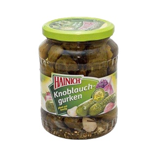 ไฮนิช แตงกวา+กะเทียมในน้ำส้มสายชู 670 กรัม Hainich Knoblauch Gurken 670 g