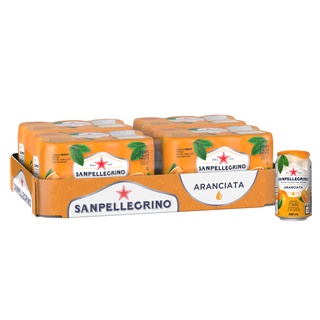 🌟พร้อมส่ง🌟San Pellegrino Fruit Beverage Aranciata 330 ml 24 กระป๋อง น้ำผลไม้อัดแก๊สธรรมชาติ รสส้ม ขนาด 330ml