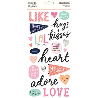 Simple Stories HAPPY HEARTS - FOAM STICKERS