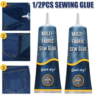 ราคาถูก Stitch Liquid Multi-use Fabric Adhere Fast Tack Dry Sew Glue Jeans Clothing Leather Sewing Solution Repairing Tool tiktok