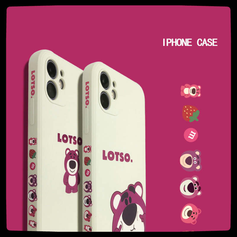 เคส iphone Lotso strawberry bear iPhone 12 promax silicone case iPhone 12 11 xsmax 7 + 8plus se IX case