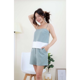 ML012 Lady Set Two Tone Shorts ชุดเซ็ทขาสั้น