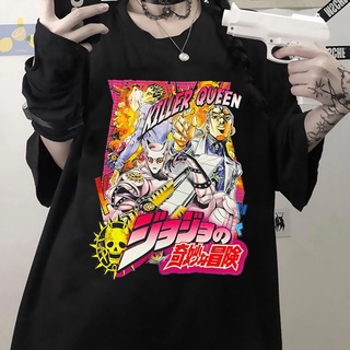 คอลูกเรือGILDAN ขายดี เสื้อยืดคอกลม ผ้าฝ้าย 100% พิมพ์ลายกราฟฟิค Jojo Bizarre Adventure Kira Yoshikage Killer Queen แฟชั