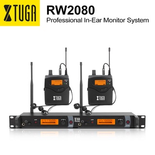 Xtuga RW2080 ระบบมอนิเตอร์อินเอียร์ไร้สาย 2 ช่อง 2 บอดี้แพ็ก พร้อมหูฟังอินเอียร์ SR2050