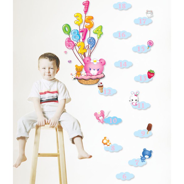 AM7046 หรือ AY7116 GROW UP น่ารักจํานวน WALLSTICKER สติ๊กเกอร์ 50X70 WALLSTICKER CLASSIC WALL STICKE