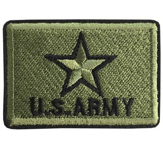 อาร์มรีดติดเสื้อ ปักลาย US ARMY อาร์มติดเสื้อ US ARMY สีเขียวทหาร ปักลายดาว อาร์มติดเสื้อทหาร สินค้าผลิตในไทยพร้อมส่ง