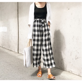 ❗️SALE ล้างสต็อก❗️🌵gingham pant🌵 กางเกงเอวสูงยางยืดรอบ ลายสก๊อต ยอดฮิต ผ้าเนื้อดี มีกระเป๋าซ้ายและขวา