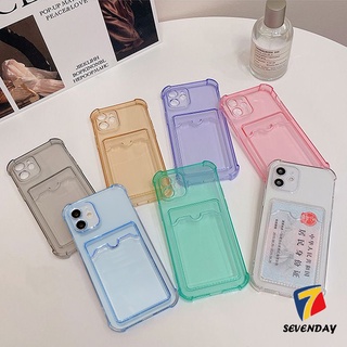 เคสโทรศัพท์มือถือแบบนิ่ม Tpu ใส พร้อมช่องใส่บัตร สีพื้น เรียบง่าย สําหรับ Xiaomi Po co M3 X3 Pro NFC Redmi A1 10 9A 9C NFC Note 9 10 10S 10Pro Max Plus Redmi Note 11 Pro Mi 11 Lite