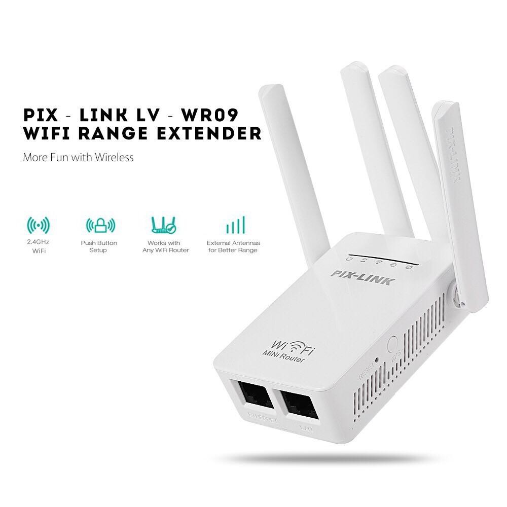 [ ลดเหลือ 309 บ. โค้ด 44FREE40❗️] Wifi Repeater PIXLINK LV-WR09 300M Bps Wireless WiFi Router ตัวกระจายสัญญาณไวไฟ