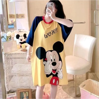 0800ชุดนอนผ้านิ่มโอเวอร์ไซน์เสื้อนอนสำหรับคนอวบ คนอ้วน ผ้านิ่มใส่สบายไม่ร้อน (สินค้าพร้อมส่ง)
