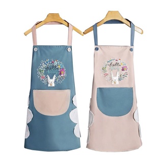 ผ้ากันเปื้อนกันน้ำสองชั้นเช็ดมือได้ ผ้ากันเปื้อนทําอาหาร Cooking Apron มีสไตล์ลายการ์ตูนน่ารัก