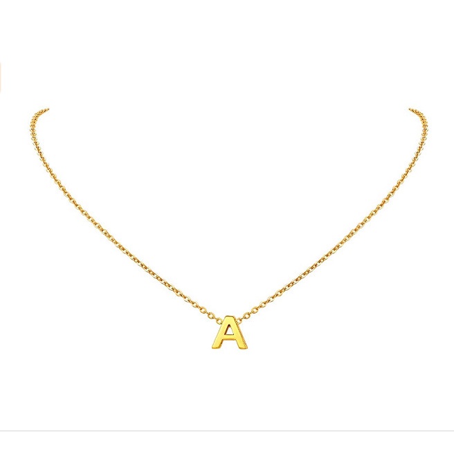 แฟชั่นผู้หญิง ชุบทอง ตัวอักษรเริ่มต้น A-Z จี้สร้อยคอโซ่ เสื้อกันหนาว สร้อยคอ ชื่อ - รูปที่ 6