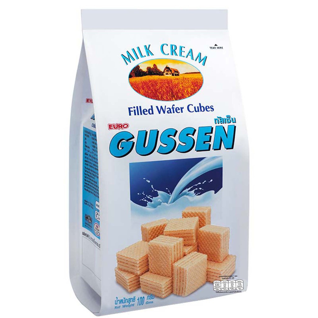 ✲¤❧Gussen กัสเซ็น เวเฟอร์สอดใส้ครีม 100 กรัม