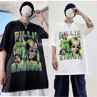 WK ⚡️พร้อมส่ง⚡️【เสื้อยืด】 Billie elish ลายสกรีน เสื้อโอเวอร์ไซส์ เสื้อผ้าสตรีท ลายกำลังฮิต ผ้านิ่ม ใสสบาย