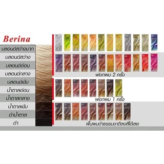 Berina เบอริน่า ยาย้อมผม สีย้อมผม ครีมย้อมผม สีผม 47 เฉดสี ราคาส่ง ทำสีผมเบอรีน่า