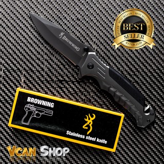 BROWNING Outdoor Folding Knife มีดพับ มีดแคมป์ปิ้ง อุปกรณ์ยุทธวิธี EDC