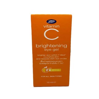 BOOTS Vitamin C Brightening Eye Gel 15 ml ผลิตภัณฑ์บำรุงผิวรอบดวงตา บู๊ทส์วิตามินซีไบรท์เทนนิ่งอายเจล