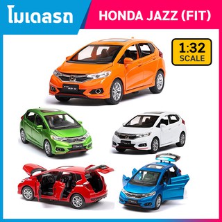 โมเดลรถ HONDA FIT ( โมเดล JAZZ ) มีเสียง มีไฟ ขนาดเกล 1:32 เปิดได้ 5 ประตู โมเดลรถเหล็ก รถเหล็กจำลองเหมือนจริง