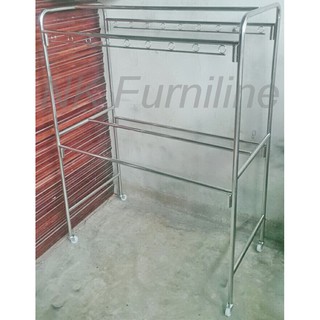 ราวสนาม4ฟุต/1.20m.พร้อมห่วง ราวสแตนเลสแท้ไม่ขึ้นสนิม,1.20m.Clothes bar stainless steel