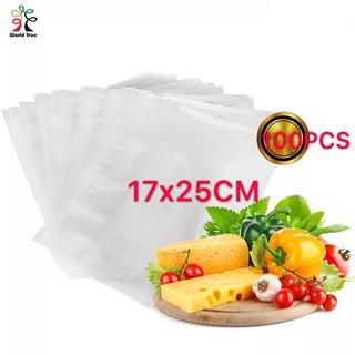 ถุงซีลสูญญากาศลายนูน แบบหนา ขนาด 17x25เซนติเมตร 100ใบ