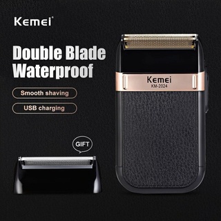 เครื่องโกนหนวด Kemei แต่งผมโกนเกลี้ยง มีอะไหล่ในกล่อง