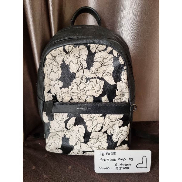 Used] MICHAEL KORS Greyson Floral-Print Pebbled Leather Backpack 33S9MGYB2U  | Shopee Thailand