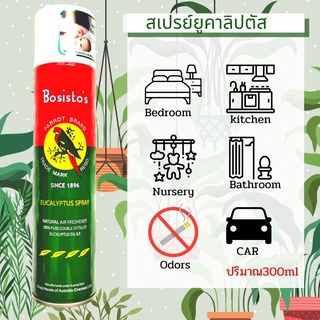 Bosistos Parrot Brand Eucalyptus Spray 300ml สเปรย์ยูคาลิปตัส #1กระป๋อง