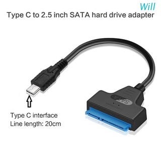 อะแดปเตอร์แปลงสายเคเบิ้ล Usb 3.0/2.0/Type C To 2.5 นิ้ว Sata สําหรับ 2.5นิ้ว Hdd/Ssd