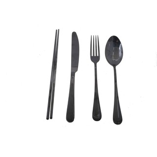 ชุด cutlery ช้อนส้อมมีดตะเกียบ 4 ชิ้น