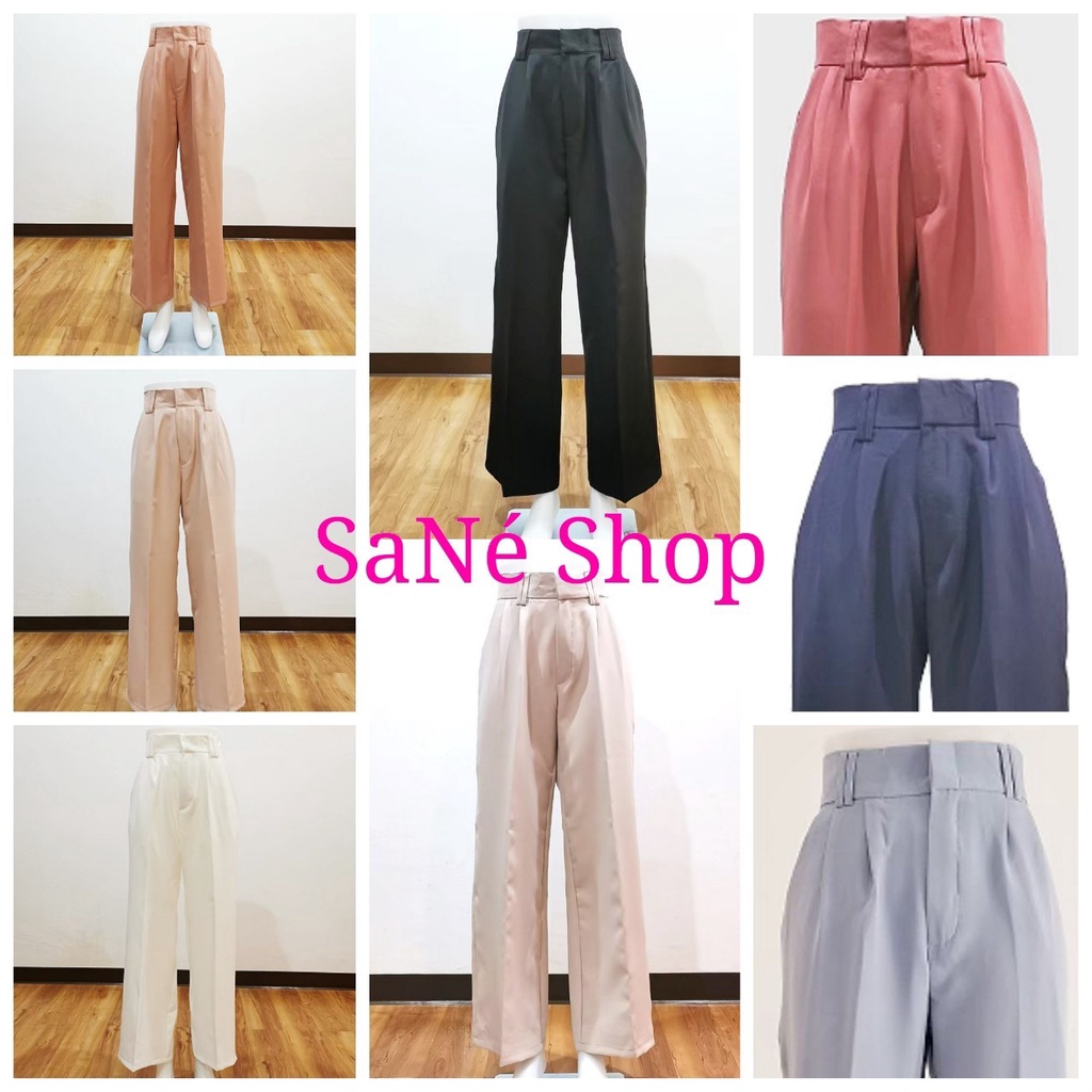 🔥🔥🔥 8 สี กางเกงขายาวทรงลุง​ ขากระบอก (ใหญ่) แนววินเทจ ผ้าเปเป้ ใส่ชิวๆสบายๆ 💖💖💖 by SaNe shop