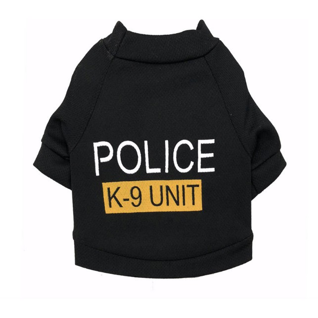 Dog Cat เสื้อผ้าสัตว์เลี้ยง POLICE Motif K9 UNIT เสื้อกันหนาวมีฮู้ดหนา Soft Doggy Cat ขนาดเล็กขนาดให