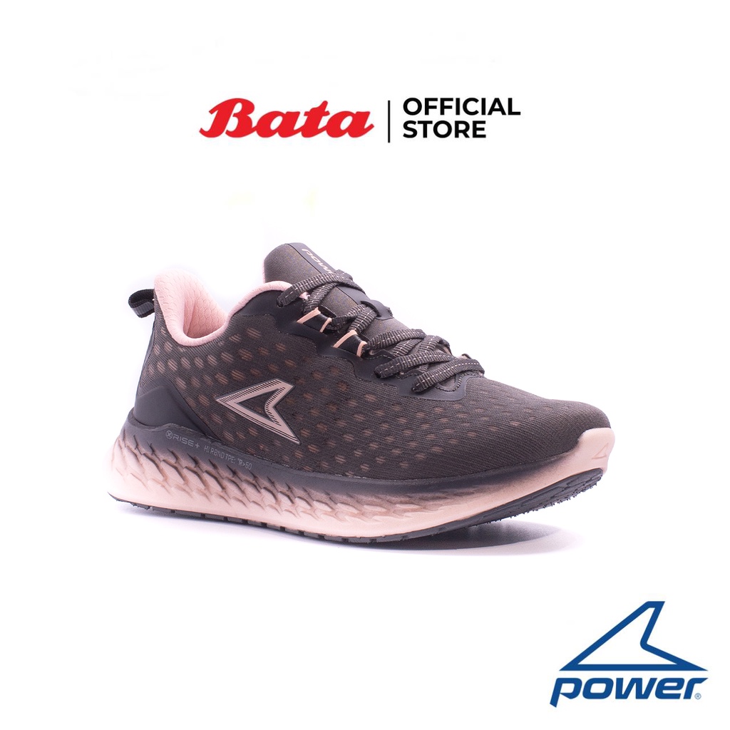 Bata บาจา ยี่ห้อ Power รองเท้าผ้าใบกีฬา ออกกำลังกาย รองรับน้ำหนักเท้าได้ดี สำหรับผู้หญิง รุ่น XoRise+500 สีดำ/ชมพู 5182529