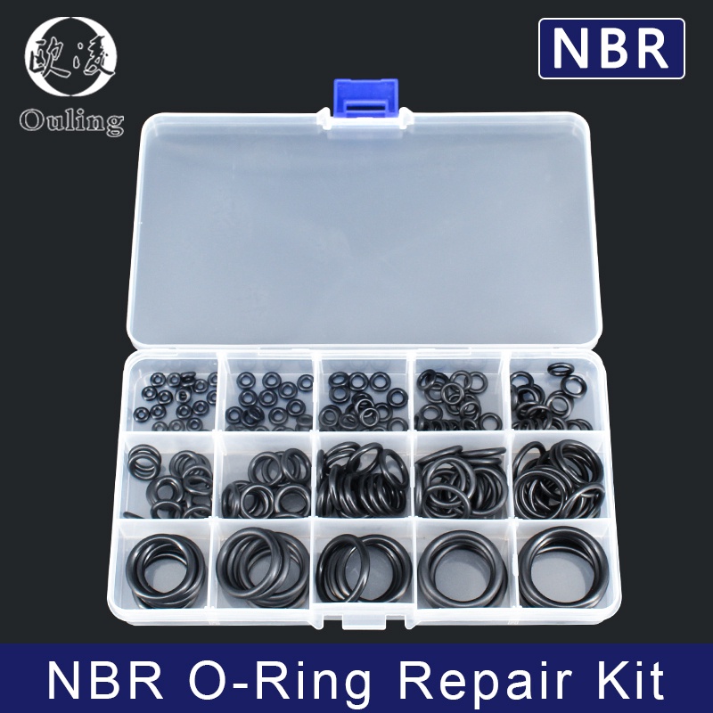 200PCS ความหนา 1.9/2.4/3.1 มม.ยางไนไตรล์ NBR O-แหวนปะเก็นซีลแหวน O แหวนยางชุดน้ํามันทน