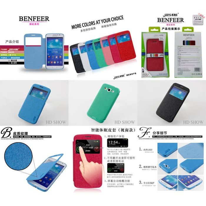 Samsung Grand 2 G7106 G7102 / S4 / S5 / Note 3 / Note 4 Jzzs Benfeer Flip Case