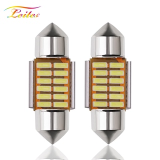 Leites 10 pcs รถ Led C5W สีขาวภายใน 28 มม. 12SMD 4014 Wedge รถ Auto LED Festoon โดมอ่านป้ายทะเบียน Light
