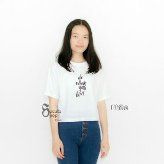 Do what you love POLO Crop (White)