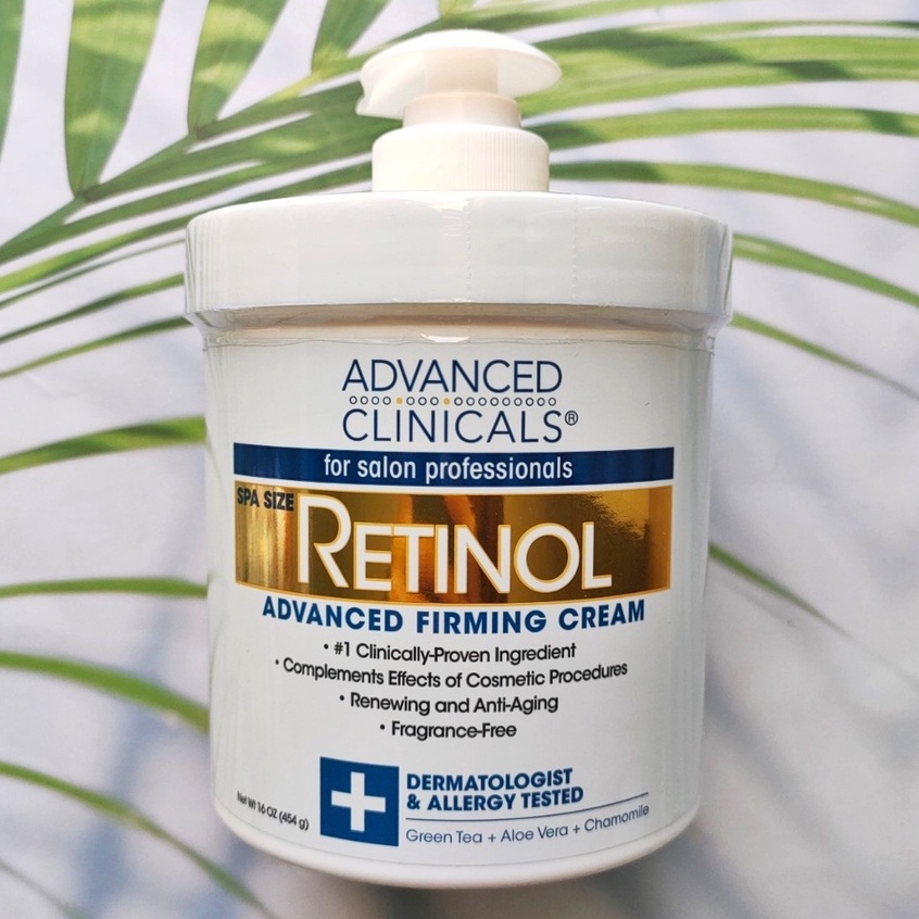เรตินอล ครีม Retinol Advanced Firming Cream 454g (Advanced Clinicals®) บำรุงผิวหน้าและลำคอ ผิวแห้ง หมองคล้ำมีริ้วรอย