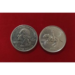 เหรียญ 25เซ็นต์Quarter Dollarประเทศสหรัฐอเมริการัฐเดลาแวร์ปี1999