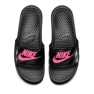 Nike รองเท้าแตะ แฟชั่น ลำลอง หญิง NIKE BENASSI JDI SWOOSH SLIDE SANDALS ลิขสิทธิ์แท้ สี  BLACK PINK