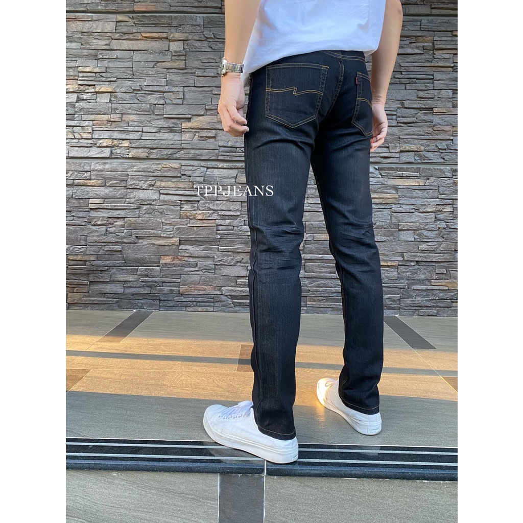 ๋JEANSEXPRESS Dark Slim-Fit Denim กางเกงยีนส์ชายสีดำยีนส์ ทรงสลิมสวย เป้าซิป งานตัดเย็๋บอย่างดี มีไซส์ใหญ่ Size 28-42 ราคา ถูกที่สุด ดีลบีเคเค แกลเลอรีภาพที่ 6