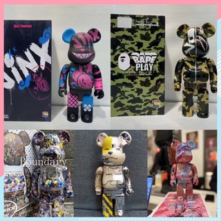 【1/2 】50styles Bearbrick 400 % Bape mmj  ของเล่นลายพรางอาคารบล็อกของตกแต่งบ้านที่ทำด้วยมือ