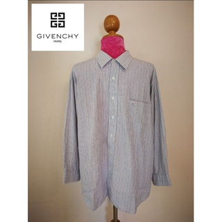 GIVENCHY PARIS Brand_2nd hand เสื้อเชิ้ตแขนยาวผ้าฝ้าย​ 100%/ Size 43-82/ made in Japan 🇯🇵 / แท้มือสองกระสอบนำเข้า​