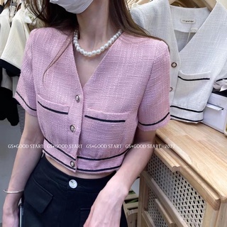 IN STOCK พร้อมส่ง lotus tweed top