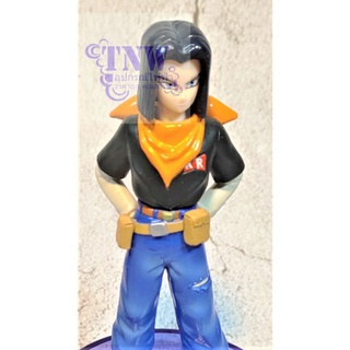 [มือสอง งานแท้ ญี่ปุ่น] Android 17 หมายเลข 17 ขนาด 4 " ฐานน้ำเงิน Dragonball ดราก้อนบอล งานแท้ Banpresto