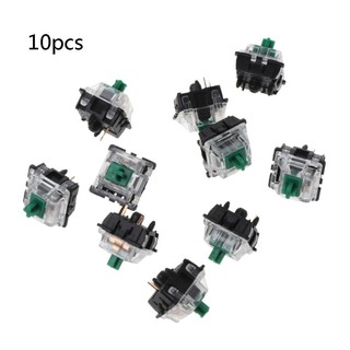 New 10Pcs Mechanical Keyboard Gateron MX 3 Pin Green Switch Transparent Case