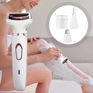 4 in 1 เครื่องกำจัดขนไฟฟ้าสำหรับสุภาพสตรี การชาร์จ USB สามารถล้างน้ำได้
