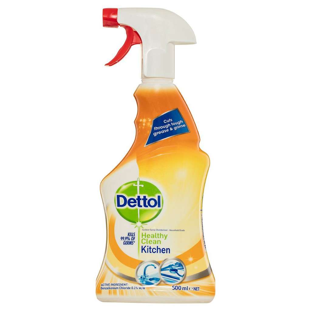 Dettol Healthy Clean Kitchen Spray 500ml เดทตอล สเปรย์ทำความสะอาดห้องครัว ฆ่าเชื้อโรค 99.9% 500มล.