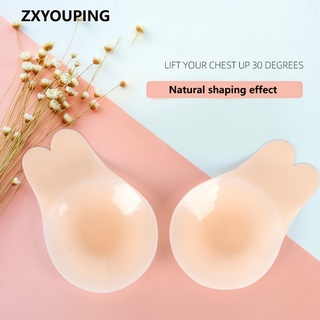 Zxyouping สติกเกอร์ซิลิโคน ปิดหน้าอก มองไม่เห็น ชุดชั้นใน จุกนม สติกเกอร์ ที่ไม่มีสายหนัง ดันทรง หูกระต่าย ยกกระชับ ชุดชั้นใน นํากลับมาใช้ใหม่ได้